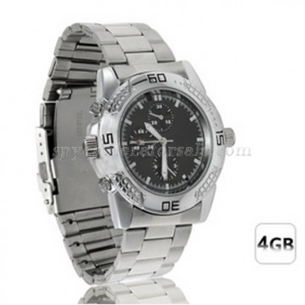 HD hidden Spy Watch Camera - 4GB 30FPS Stainless Steel Camcorder DVR Watch