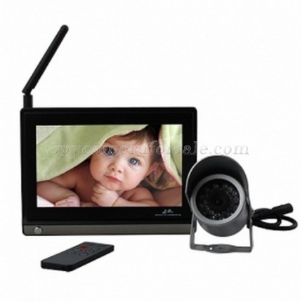 Wireless hidden Spy Cam - 7 Inch 2.4G Wireless Baby Monitor and Night Vision Wireless Camera Set with Remote Control WRC860+706