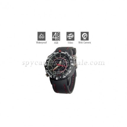 hidden Spy Watch Cameras - Hidden Waterproof Sports Watch with Web Camera (4GB)